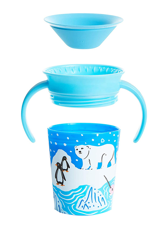 Munchkin Polar Bear/Orca Miracle 360 Degree Wildlove Trainer Cup, 2 Piece, 6oz, Multicolour